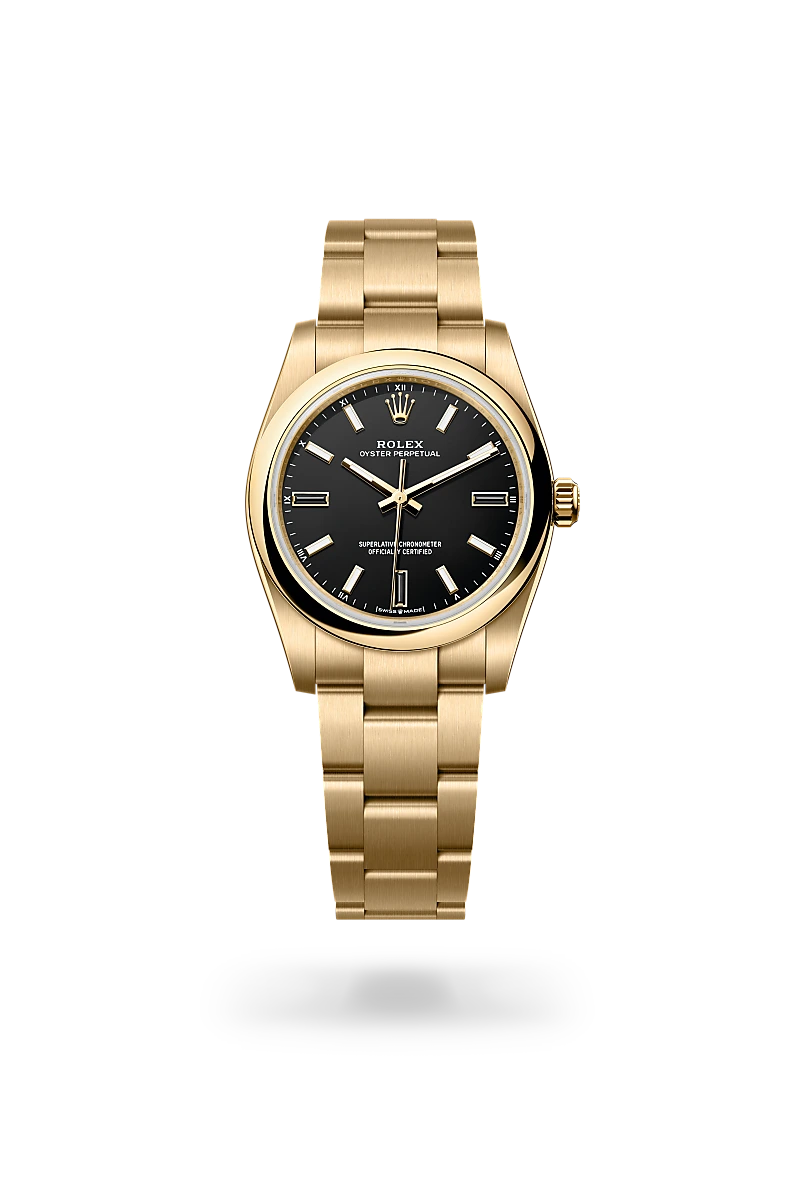 Rolex Oyster Perpetual 34 18 kt yellow gold, M124208-0001